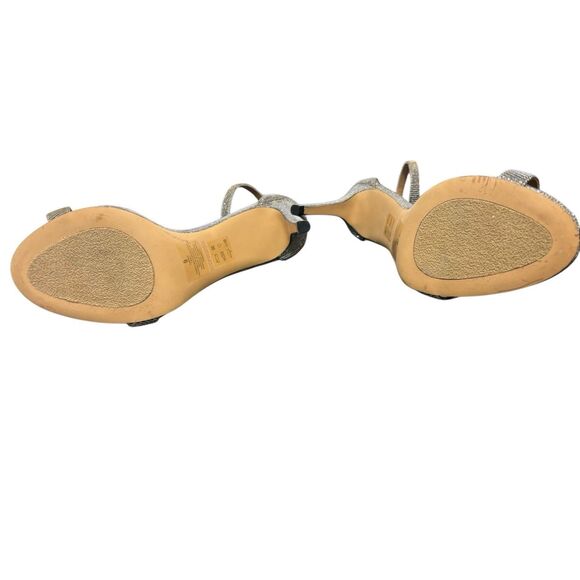 Express Metallic Silver Ankle Strap Stiletto Heels Women’s Size 9 4 inch - Picture 9 of 11